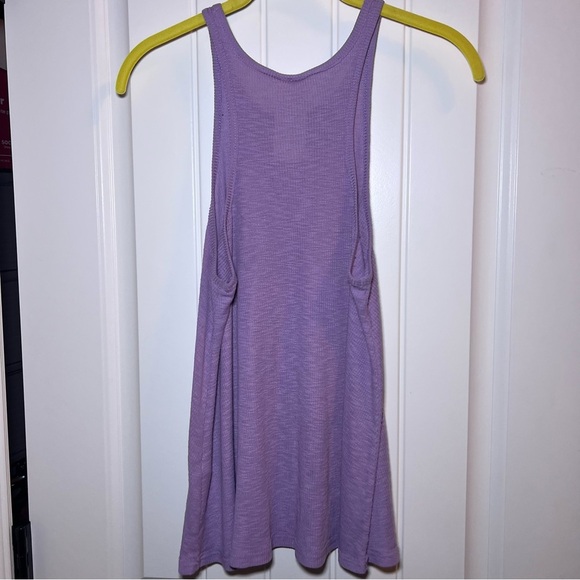Free People Womens Ribbed Lavender Racerback Tank Top Size M FLAW - Picture 4 of 8